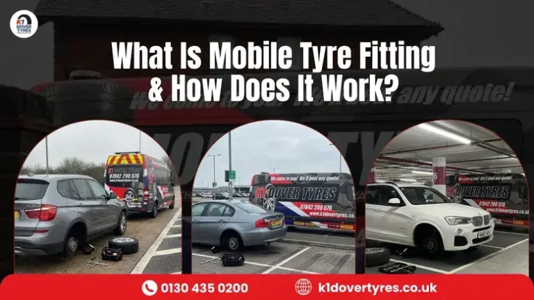 mobile tyre fitter fitting tyre at home driveway