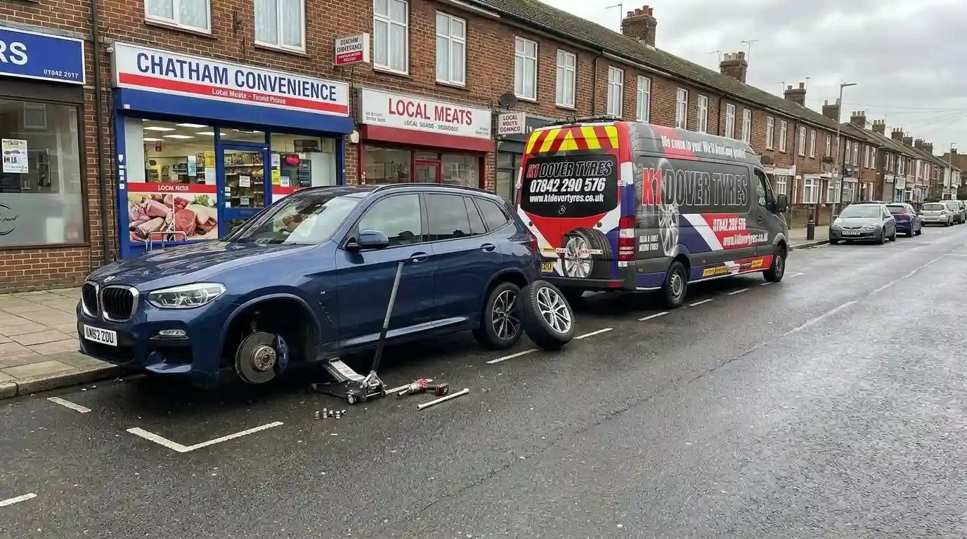Mobile Tyre Fitting Chatham 13 Same day mobile tyre fitting service in Chatham Kent by K1 Dover Tyres with roadside tyre change