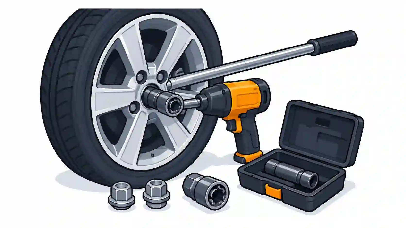 Locking wheel nut removal service icon
