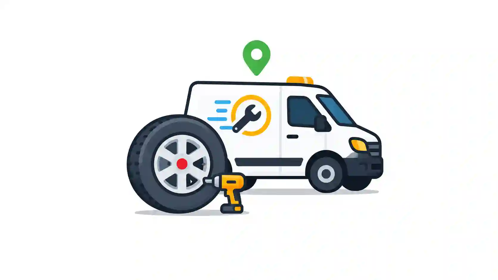 Mobile tyre fitting icon